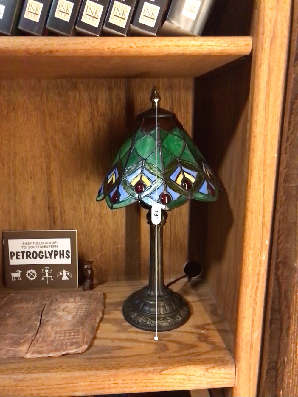 Tiffany style stained glass library light - Picture 4 of 5
